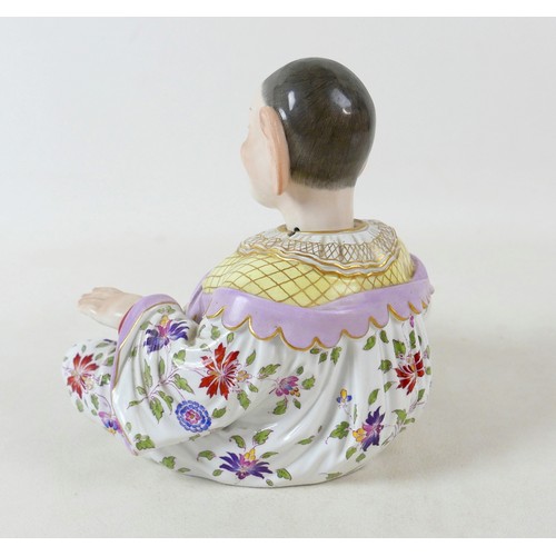383 - A 19th century Meissen porcelain (Germany) male pagoda nodder figure, 18 by 9 by 19cm high.
In the e... 