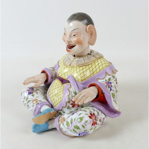 383 - A 19th century Meissen porcelain (Germany) male pagoda nodder figure, 18 by 9 by 19cm high.
In the e... 