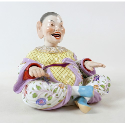 383 - A 19th century Meissen porcelain (Germany) male pagoda nodder figure, 18 by 9 by 19cm high.
In the e... 