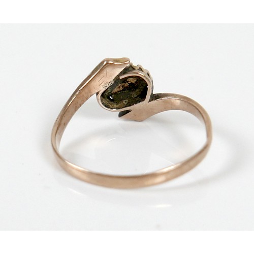 39 - A 9ct yellow gold ring, set with an oval opal, 7 by 5mm, size P, 1.9g.