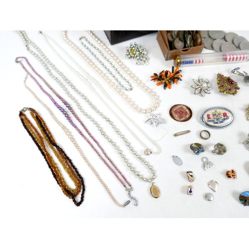 28 - A collection of costume jewellery, including thirteen wristwatches, necklaces, a folding pocket knif... 