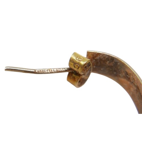 44 - A small group of jewellery, comprising a pair of 9ct gold hoop earrings, 1.8g, two silver gilt penda... 
