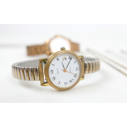 60 - A collection of jewellery and watches to include a broken 15ct ring 1.8g, a pair of 9ct gold earring... 