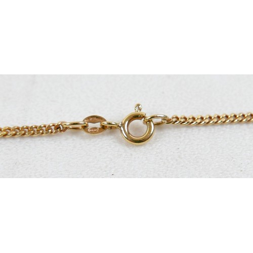 26 - A 9ct yellow gold kerb link necklace 60cm by 2mm, 7.6g.