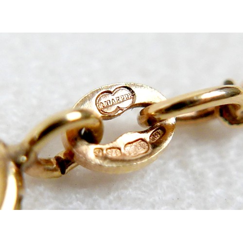 26 - A 9ct yellow gold kerb link necklace 60cm by 2mm, 7.6g.