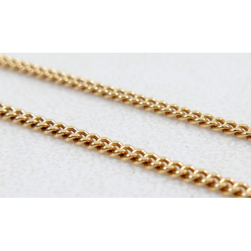 26 - A 9ct yellow gold kerb link necklace 60cm by 2mm, 7.6g.