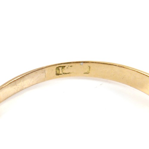 17 - Three 18ct yellow gold rings comprising a five stone diamond ring, size R, a sapphire and diamond ri... 