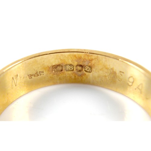 17 - Three 18ct yellow gold rings comprising a five stone diamond ring, size R, a sapphire and diamond ri... 