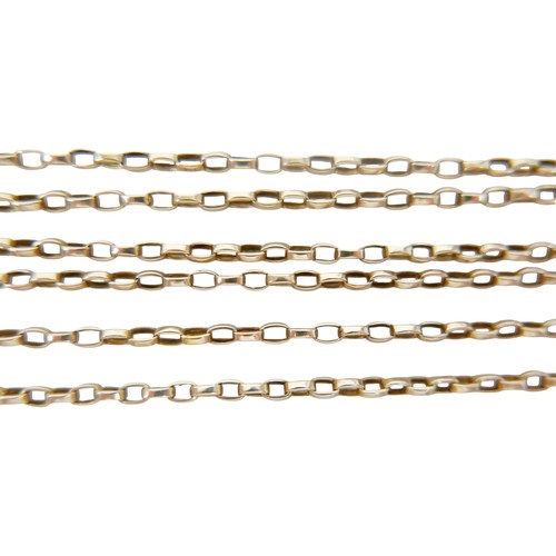 8 - A 14ct gold long chain necklace, 160cm long, 21.6g.