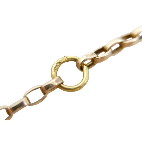 8 - A 14ct gold long chain necklace, 160cm long, 21.6g.