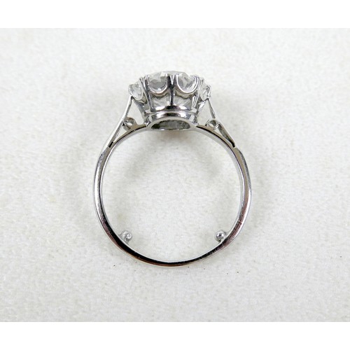 1 - An 18ct white gold and diamond solitaire ring, the round brilliant cut stone approximately 2.8ct, 9.... 