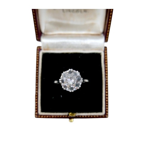 1 - An 18ct white gold and diamond solitaire ring, the round brilliant cut stone approximately 2.8ct, 9.... 
