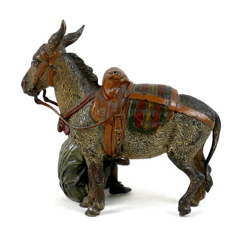 284 - An Austrian cold painted bronze sculpture, by Franz Bergman, circa 1900, modelled in the form of a y... 