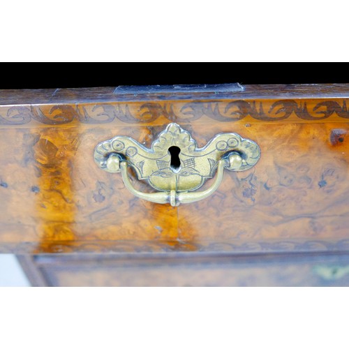 468 - A William & Mary walnut chest of drawers, late 17th century, cross banded quarter veneer top, well f... 