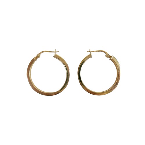 20 - A pair of 9ct gold hoop earrings, 2.3cm diameter, 1.5g.