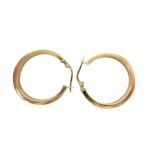 20 - A pair of 9ct gold hoop earrings, 2.3cm diameter, 1.5g.