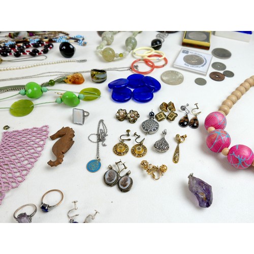 26 - A large collection of costume and other jewellery.(1 bag)