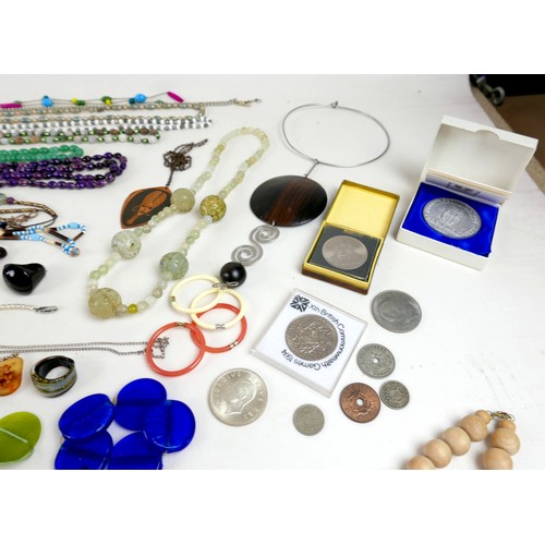 26 - A large collection of costume and other jewellery.(1 bag)