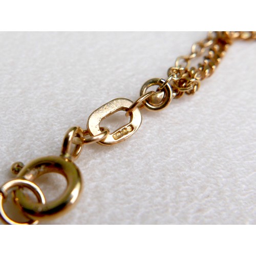 46 - A 9ct gold thin chain necklace, 58cm, 4.5g, plus an unmarked gold metal box chain necklace 1.6g (tot... 