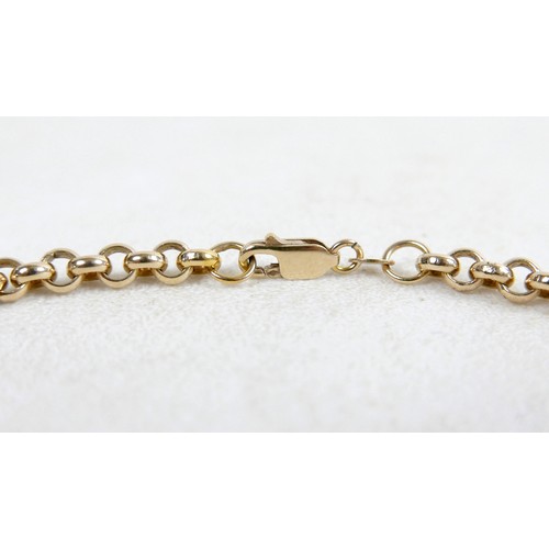 13 - A 9ct gold rolo link necklace, 40cm long, 26.1g.
