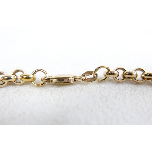13 - A 9ct gold rolo link necklace, 40cm long, 26.1g.