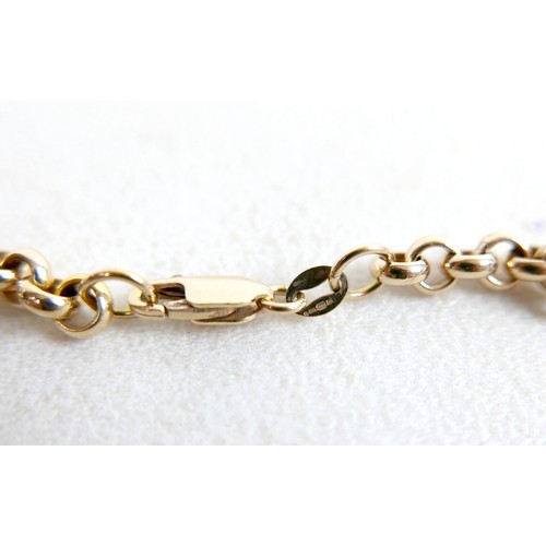 13 - A 9ct gold rolo link necklace, 40cm long, 26.1g.