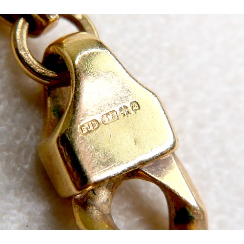 3 - A 9ct gold necklace, figaro curb link, 44cm long, 40.8g.