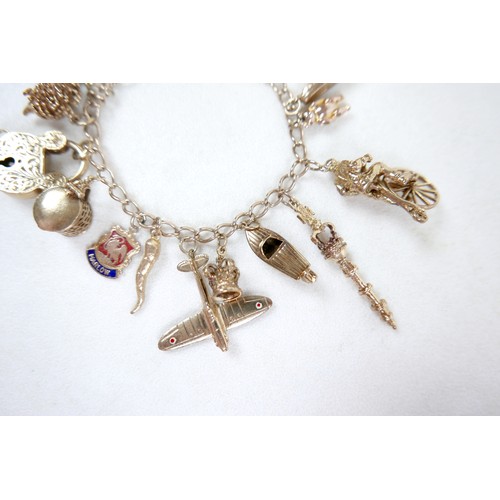 8 - A 9ct gold charm bracelet with assorted charms and a Victoria, veiled head, 1896 half sovereign, 63.... 