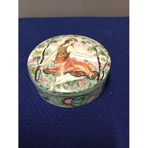 198 - large lidded hand painted rosemthal dish