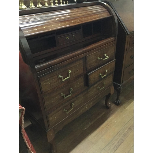 208 - mahogany inlaid bureau