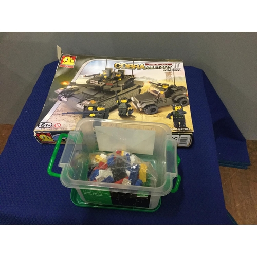 242 - cobra military lego game and small box of lego