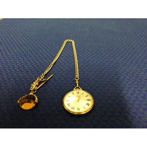 257 - rolled gold pocket watch and fob