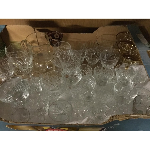 76 - box of glass and crystal ware