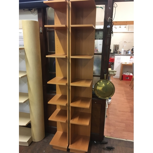 410 - pair of beech storage units