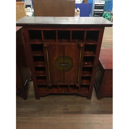 50 - Pier solid wood oriental style wine cabinet