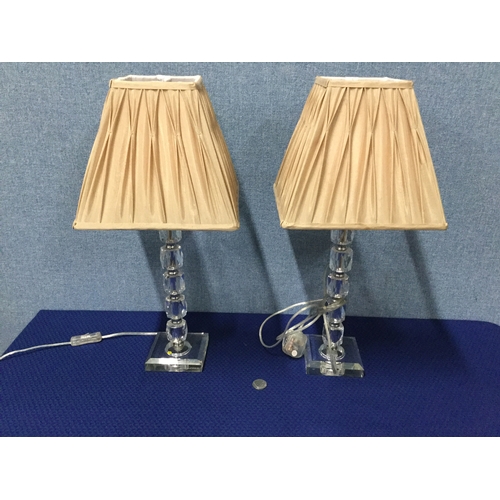 75 - Pair of modern glass table lamps