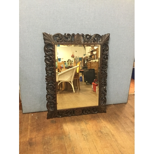 155 - Large Victorian carved Black forest style mirror