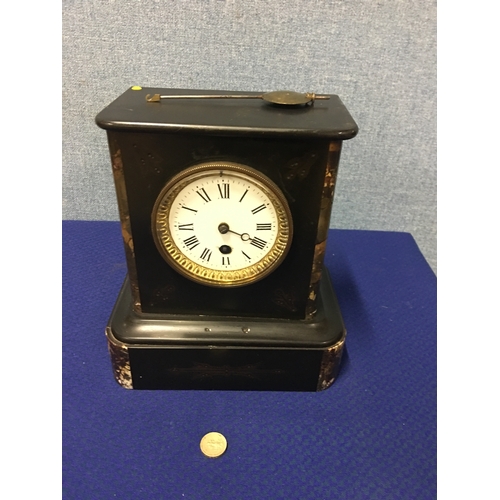 159 - French slate mantle clock (needs attention)