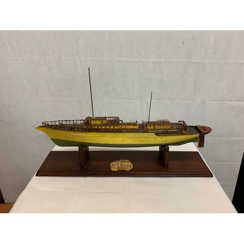 45 - Model ship on stand.