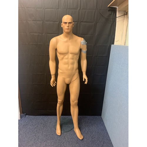 113 - Male mannequin on stand.