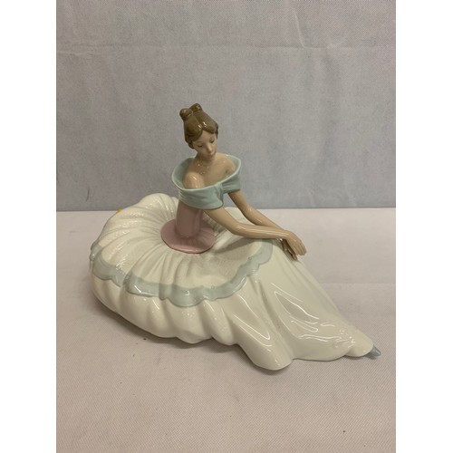 2 - Large Nao sitting lady figurine 31cm across.