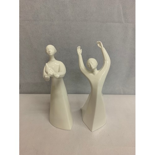 6 - 2 Royal Doulton figures Peace and Awakening one signed to base 21cm tall. See pics