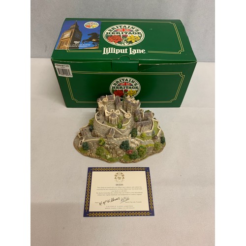 8 - Boxed Lilliput lane Edinburgh castle with deeds certifacate