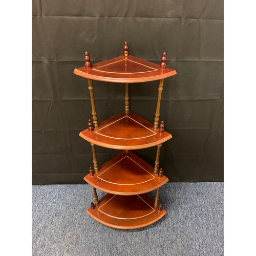 28 - Vintage 4 tier corner shelving unit.