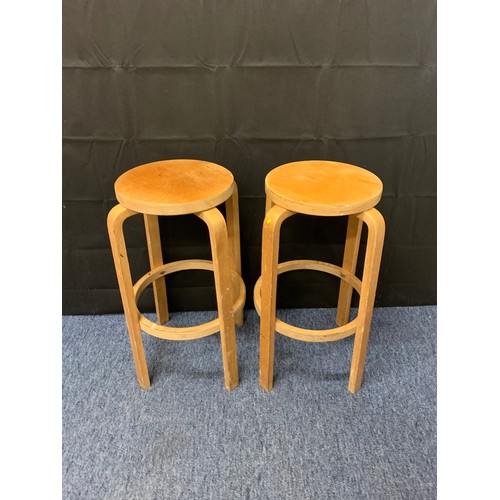 41 - Pair of wooden stools.