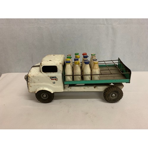 57 - Vintage Triang milk van with bottles. See pics.