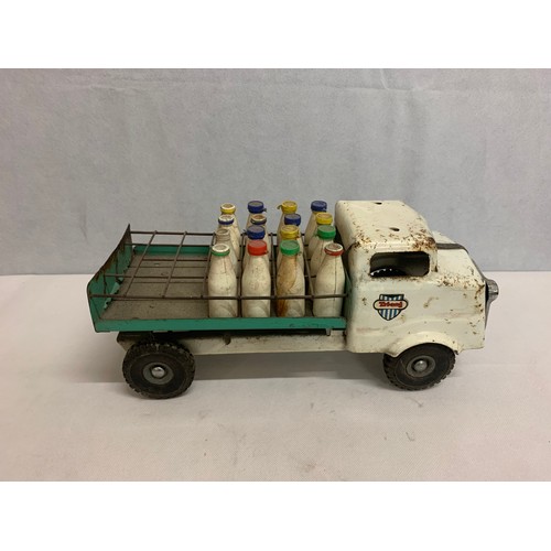 57 - Vintage Triang milk van with bottles. See pics.