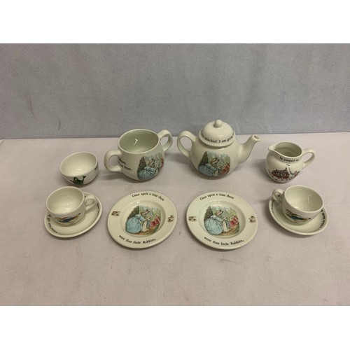 287 - 10 piece Wedgewood Peter Rabbit tea set.