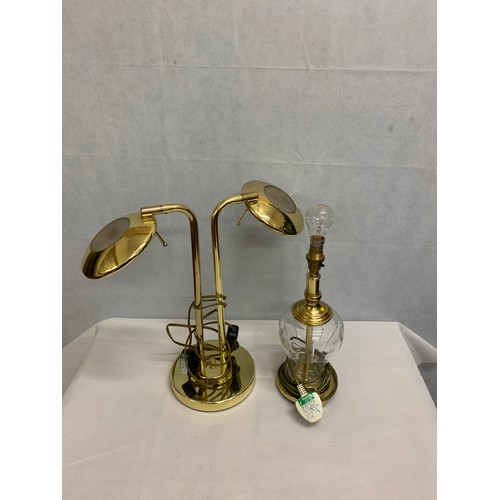 350 - 2 brass table lamps.