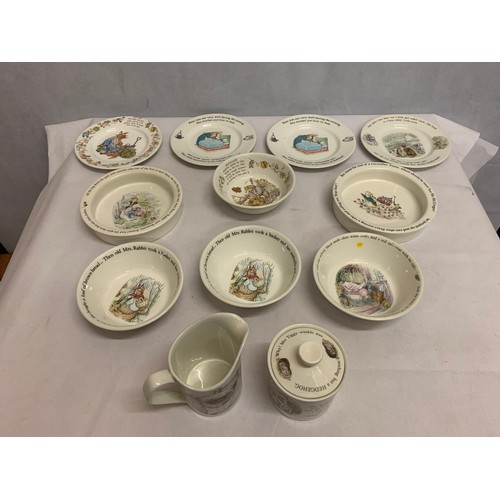 354 - 12 pieces of Wedgewood Beatrix Potter.